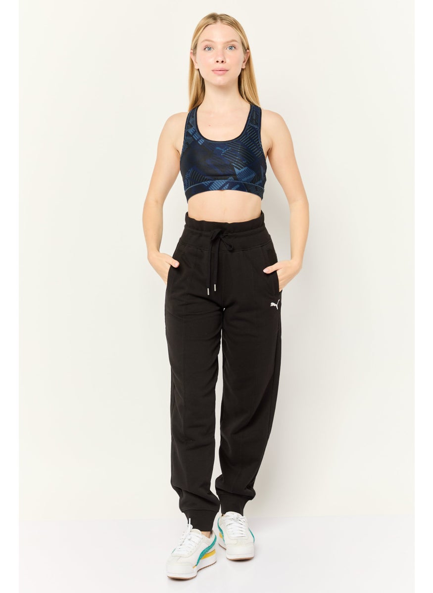 PUMA Women Lightly Padded Racer Back Sports Bra, Navy Blue/Black  - Image 2