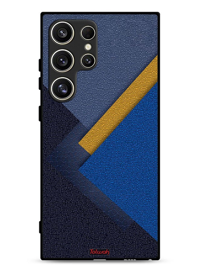 Tolwak Samsung Galaxy S24 Ultra 5G Protective Case Cover Triangles Leather Shades Pattern - Image 1