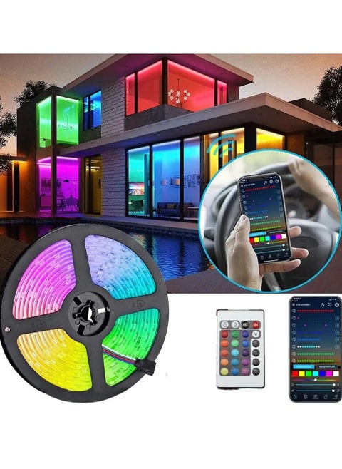 Flexible 5m Multicolor LED Strip Light with Remote Control, Non ,Waterproof, for Indoor Use