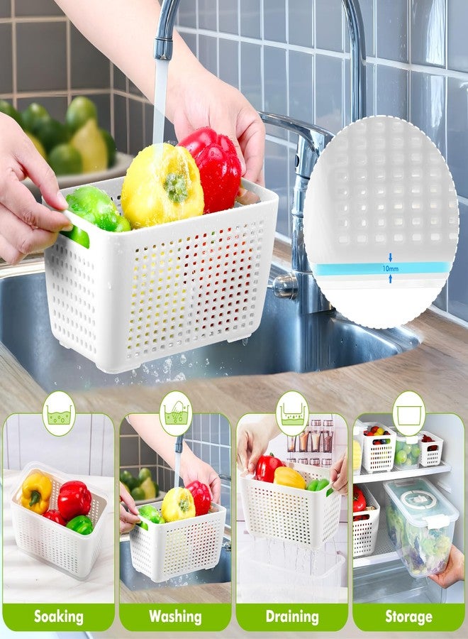 LUXEAR Fruit Vegetable Storage Container, 3 Pack Fresh Containers -White - Image 5