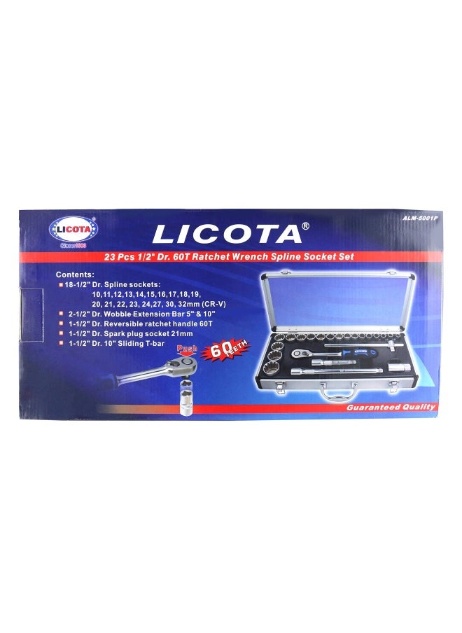 LICOTA 1/2 Inch Socket Set 23P Alm-5001P  - Image 1