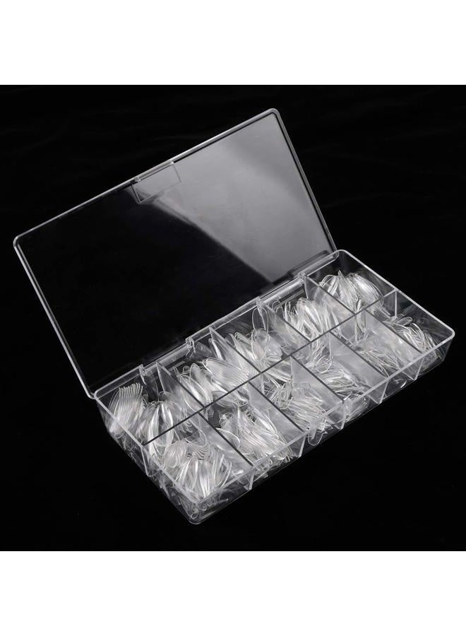 Coolook Nail Tips And Glue Acrylic Nails Set - Press On Nails Set 500PCS Short Stiletto Nail Tips Clear Full Cover False Nails Set 5PCS Nail Glues, 1PC Nail File, 1 Pc Cuticle Fork, Sponge Seperator With Case - Image 4
