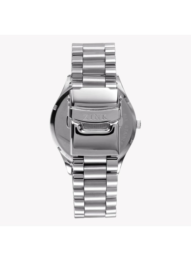 زنك ساعة زينك للرجال من الفولاذ المقاوم للصدأ الفضّي | ZK130G5SS-16 - Image 4