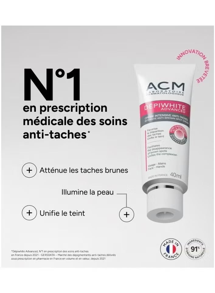 ACM Laboratoire dermatologique Dépiwhite Advanced Intensive Anti-Brown Spot Cream 40ml – Fade Dark Spots, Even Skin Tone, Face & Hands Brightening Cream - Image 5