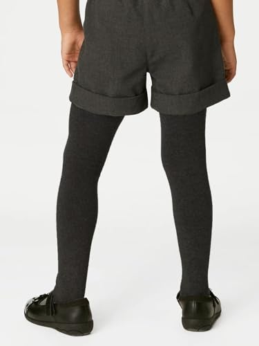COTTON DAY Kids Girls School Dress Cotton Tights 8-10 Years 2 Pack (Black, Size 10) - Image 5