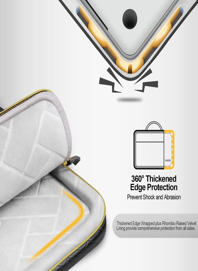 Lacdo 360° Protective 16 Inch Laptop Sleeve Case for 16 Inch HP Lenovo ASUS Acer Dell Laptop/HP Pavilion Envy/Lenovo ThinkPad IdeaPad/Acer Swift/ASUS Vivobook/Dell Computer Bag, Elegant Black - Image 2