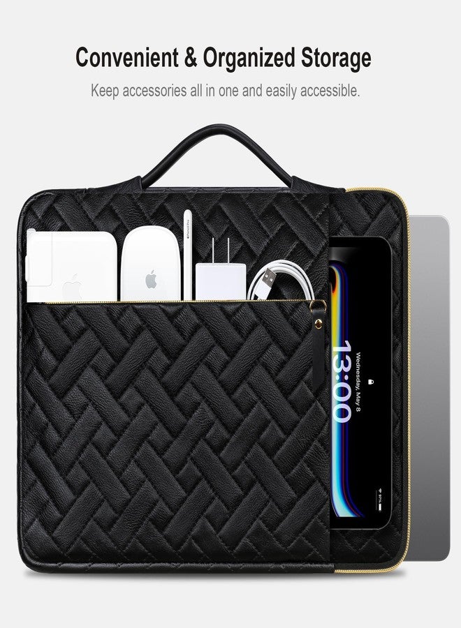 Lacdo 360° Protective 16 Inch Laptop Sleeve Case for 16 Inch HP Lenovo ASUS Acer Dell Laptop/HP Pavilion Envy/Lenovo ThinkPad IdeaPad/Acer Swift/ASUS Vivobook/Dell Computer Bag, Elegant Black - Image 3