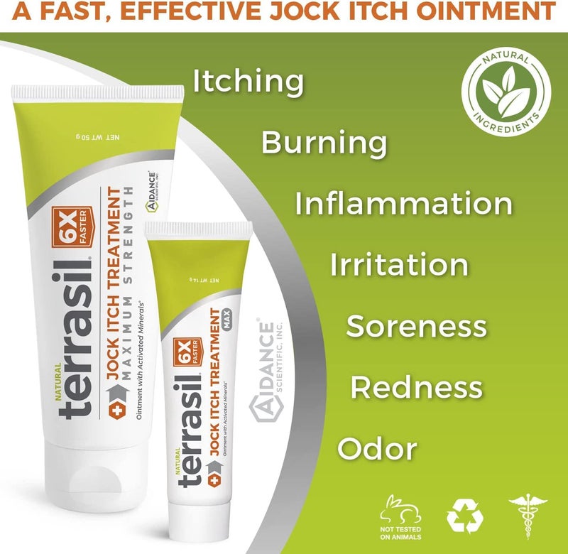 terrasil Jock Itch Antifungal Cream Extra Strength + Antifungal Soap 2-Product Care Kit with Clinically Proven Clotrimazole for Effective Jock Itch Treatment & Relief (.5oz Tube + 75g bar) - Image 2
