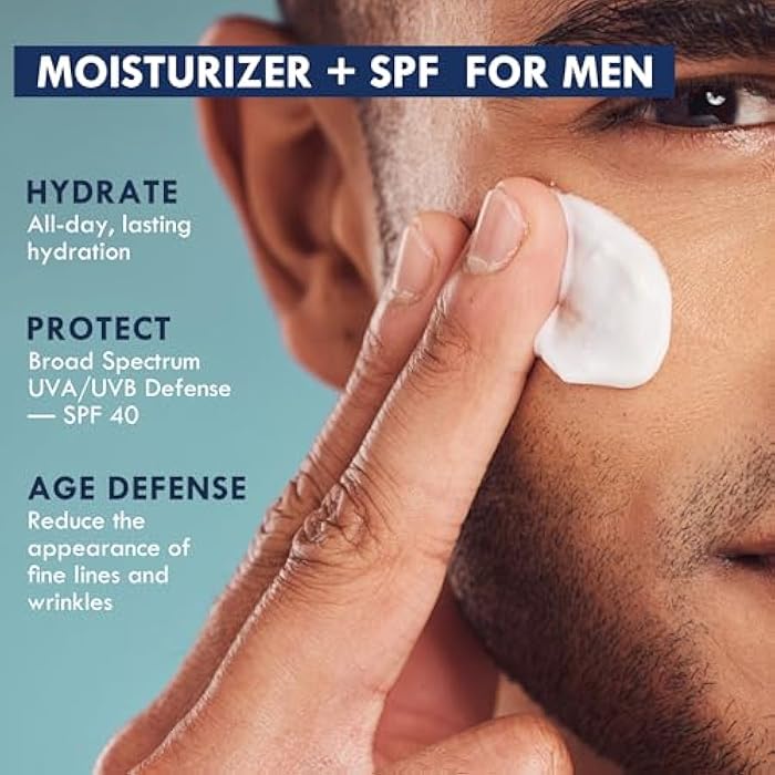 Oxbraver كريم وجه 6 في 1 واقي من الشمس للرجال: واقي شمس غير مرئي مرطب للوجه للرجال مع SPF 40 لحماية من الشمس، تركيبة غير دهنية وخفيفة الوزن للبشرة الحساسة - Image 4