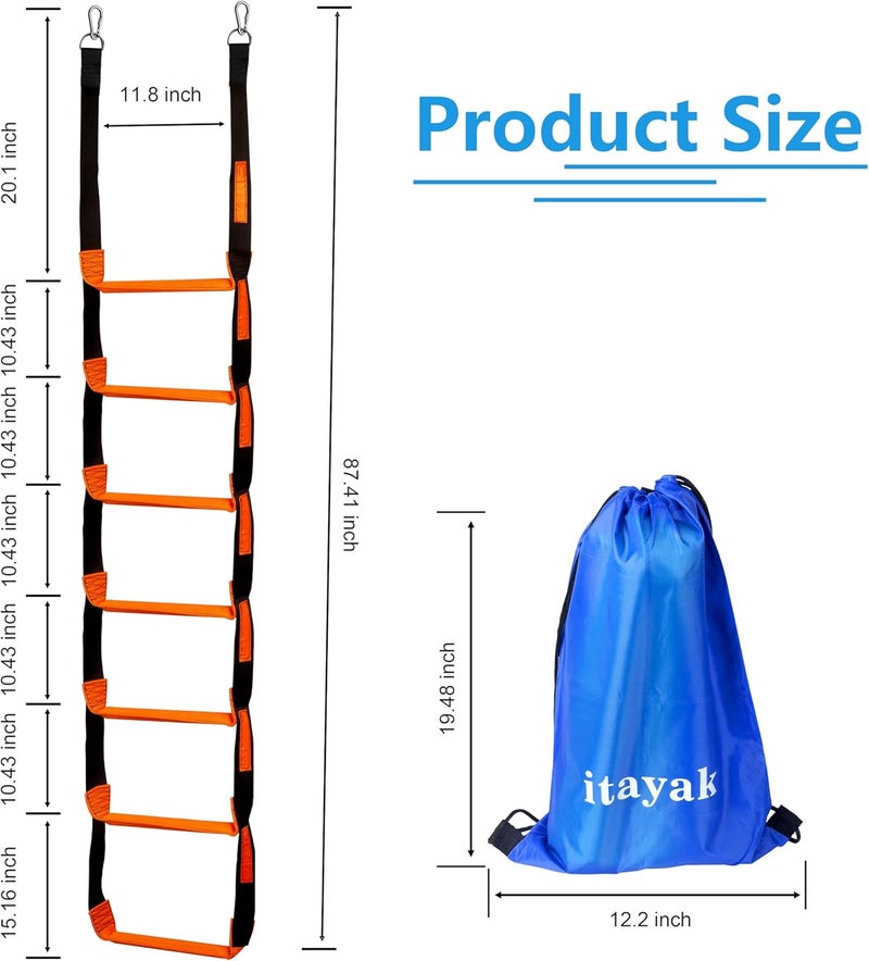 itayak Boat Rope Ladder, 7 Step Boat Ladder, Foldable Assist Boarding Outdoor Climbing Rope Ladder for Inflatable Boat, Pontoon Boat, Sailboat, Kayak, Motorboat, Canoeing - Image 2