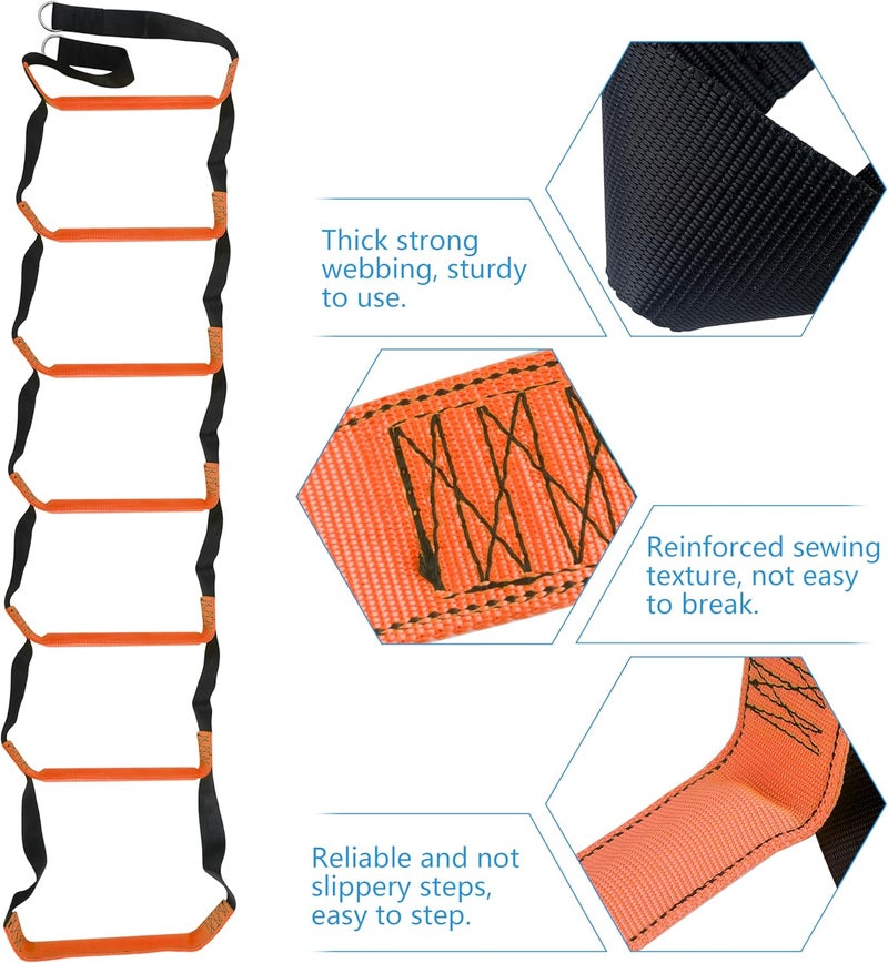 itayak Boat Rope Ladder, 7 Step Boat Ladder, Foldable Assist Boarding Outdoor Climbing Rope Ladder for Inflatable Boat, Pontoon Boat, Sailboat, Kayak, Motorboat, Canoeing - Image 3
