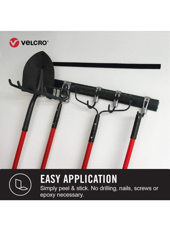 VELCRO Brand علامة فيلكرو لربط صناعي قوي | لاصق ملصق | درجة احترافية قوة ثقيلة تتحمل حتى 10 أرطال على الأسطح الناعمة | للاستخدام الداخلي والخارجي | شريط 15 قدم × 2 بوصة، أبيض - Image 2