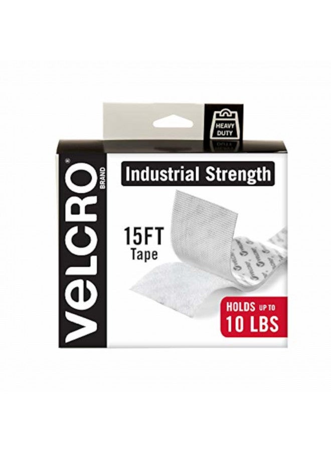 VELCRO Brand علامة فيلكرو لربط صناعي قوي | لاصق ملصق | درجة احترافية قوة ثقيلة تتحمل حتى 10 أرطال على الأسطح الناعمة | للاستخدام الداخلي والخارجي | شريط 15 قدم × 2 بوصة، أبيض - Image 1