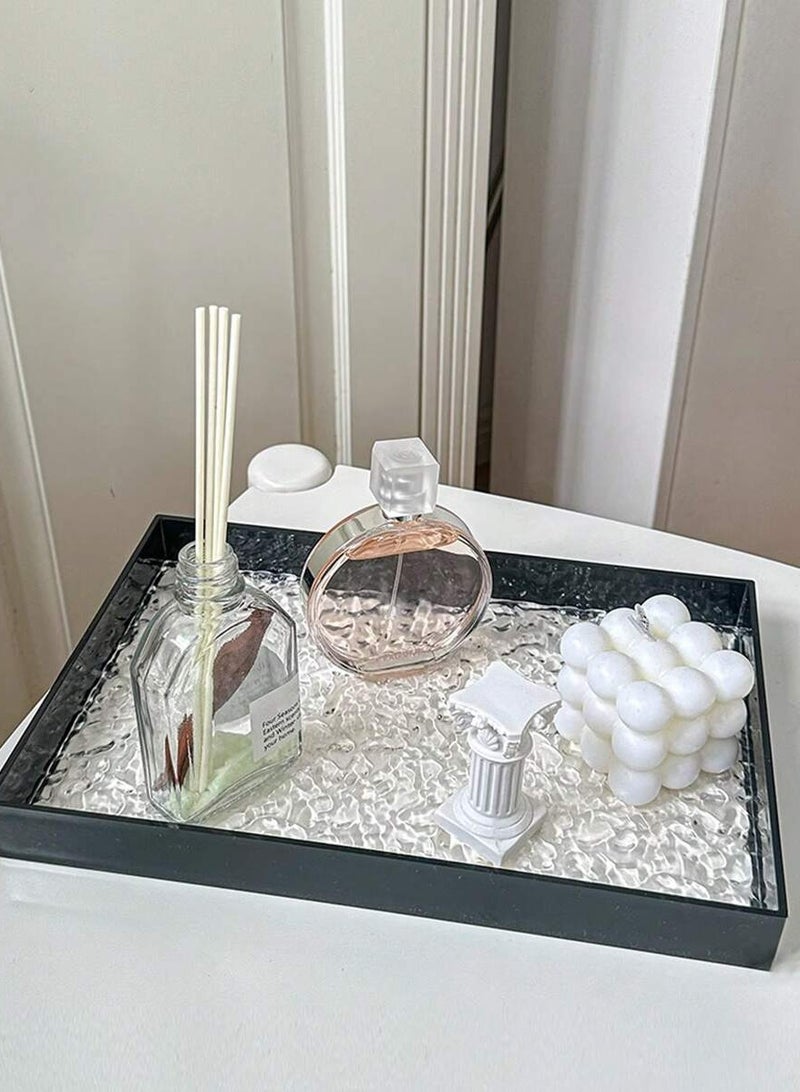 2 قطعة صواني حمام 2 قطعة لمنضدة تخزين منضدة التخزين موزع صينية تقديم صينية تقديم صينية زينة منظم صواني (A+B) - Image 5