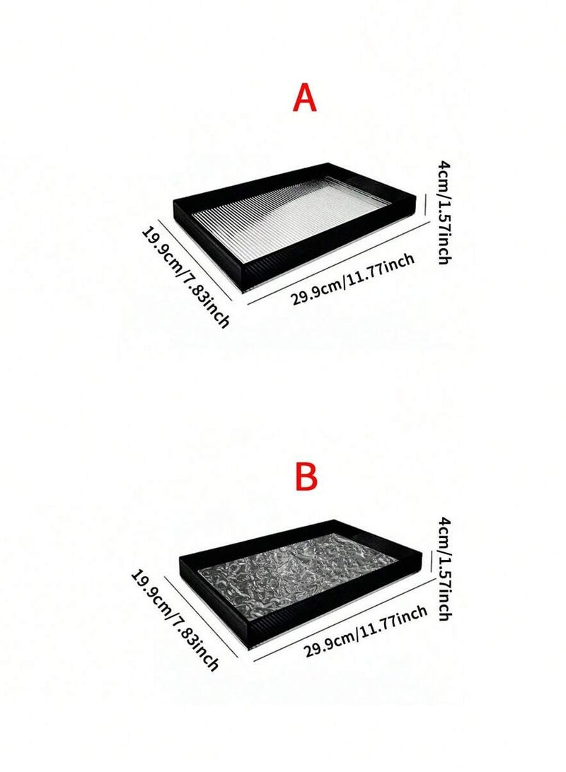 2 قطعة صواني حمام 2 قطعة لمنضدة تخزين منضدة التخزين موزع صينية تقديم صينية تقديم صينية زينة منظم صواني (A+B) - Image 4
