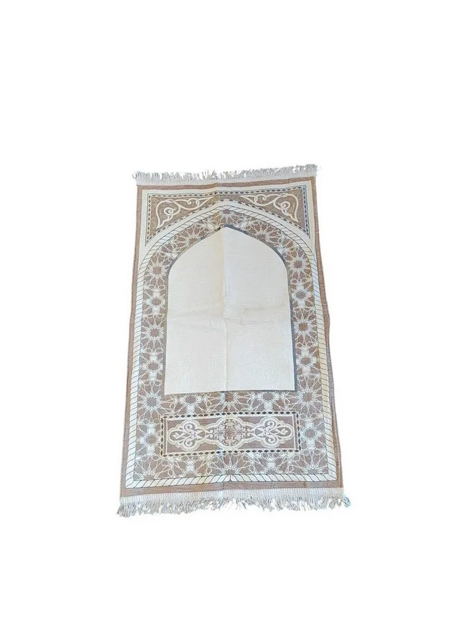 سليكو سجادة صلاة بنمط أنيق وجودة عالية من مموري فوم بني وأبيض 2.5 × 70 × 110 سم 800100122
