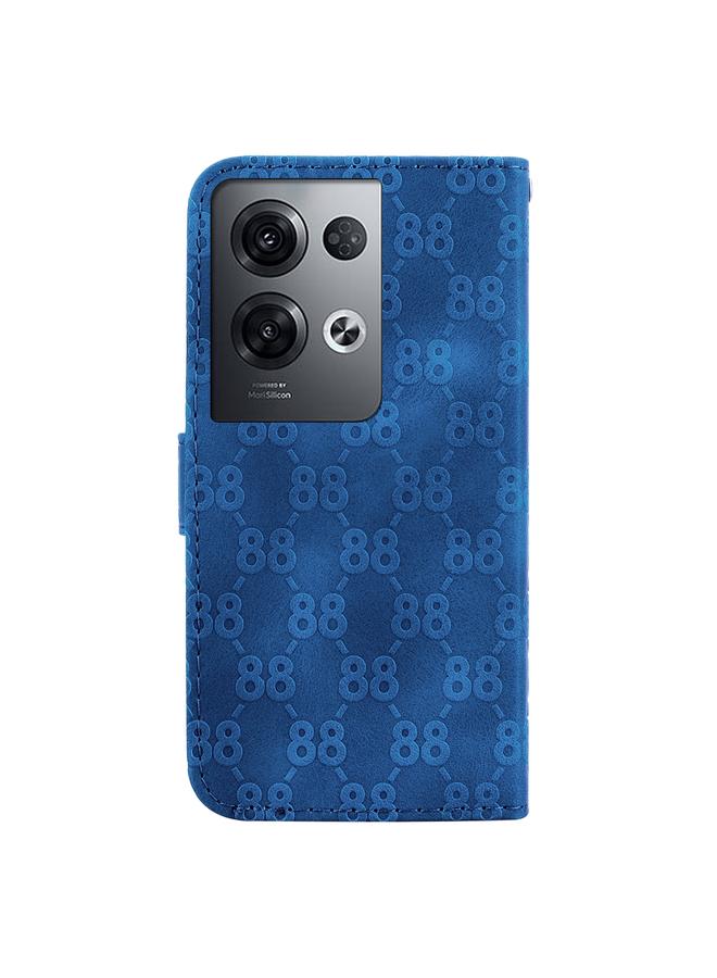 اس-توب جراب لهاتف OPPO Reno8 Pro 5G جراب هاتف جلدي منقوش مزدوج على شكل 8 - Image 3