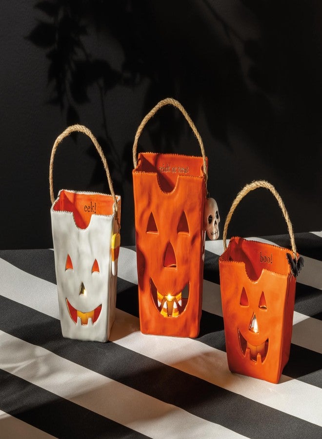 Mud Pie Halloween Small Ceramic Treat Bag Lantern - Image 2