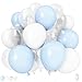 Govpy Pastel Blue and White Balloons 12 Inch 35PCS Light Baby Blue Pearl White with Clear Latex Balloon for Boys Birthday Bachelorette Party Bridal Baby Shower Winter Holiday Party Decorations Supplies - Image 3
