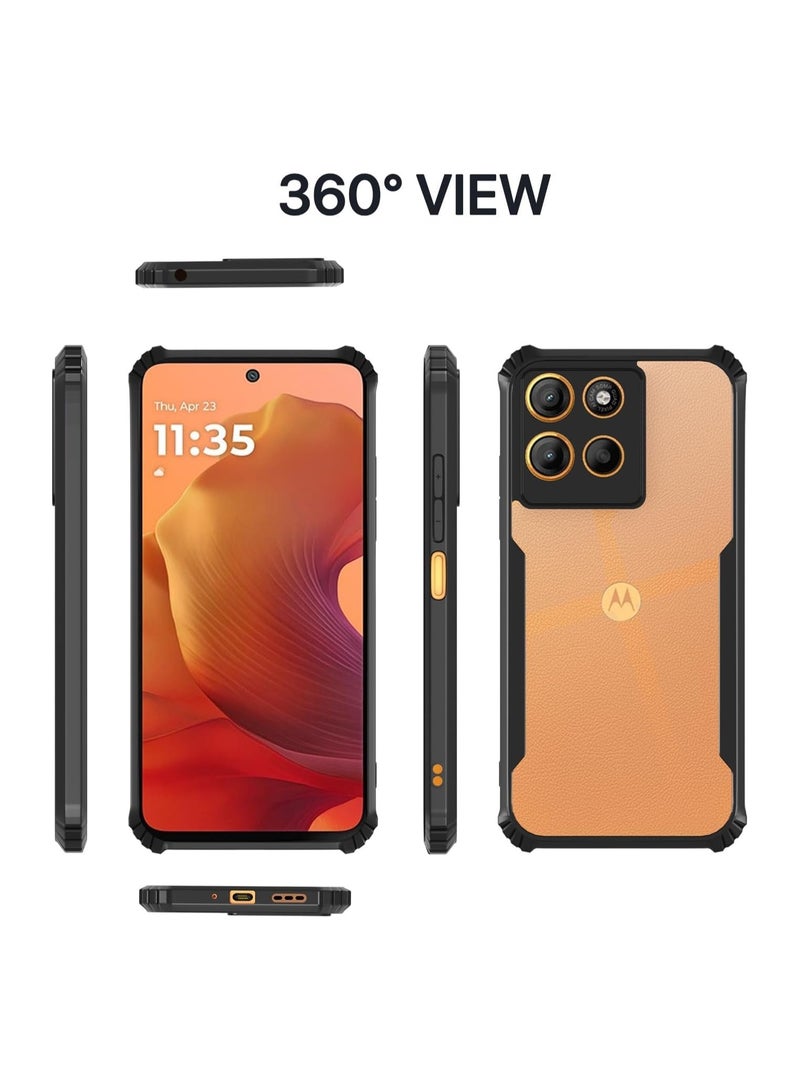 General Case Compatible Motorola Moto Edge 60 Fusion [Drop Top] [Sweat-proof] [Fingerprint-proof] Shock-proof TPU+PC Clear Protective Case  - Image 2