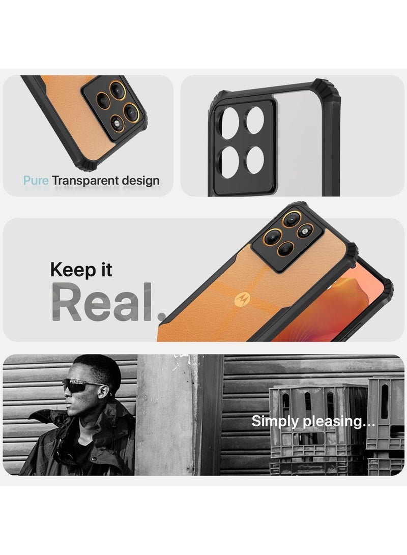General Case Compatible Motorola Moto Edge 60 Fusion [Drop Top] [Sweat-proof] [Fingerprint-proof] Shock-proof TPU+PC Clear Protective Case  - Image 3
