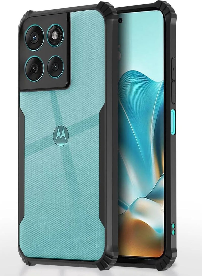 General Case Compatible Motorola Moto Edge 60 Fusion [Drop Top] [Sweat-proof] [Fingerprint-proof] Shock-proof TPU+PC Clear Protective Case  - Image 1