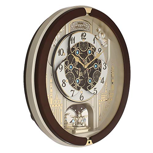 Seiko Melody in Motion Wall Clock (44.3 cm x 40.5 cm x 9.7 cm, Brown, QXM291BN) - Image 3