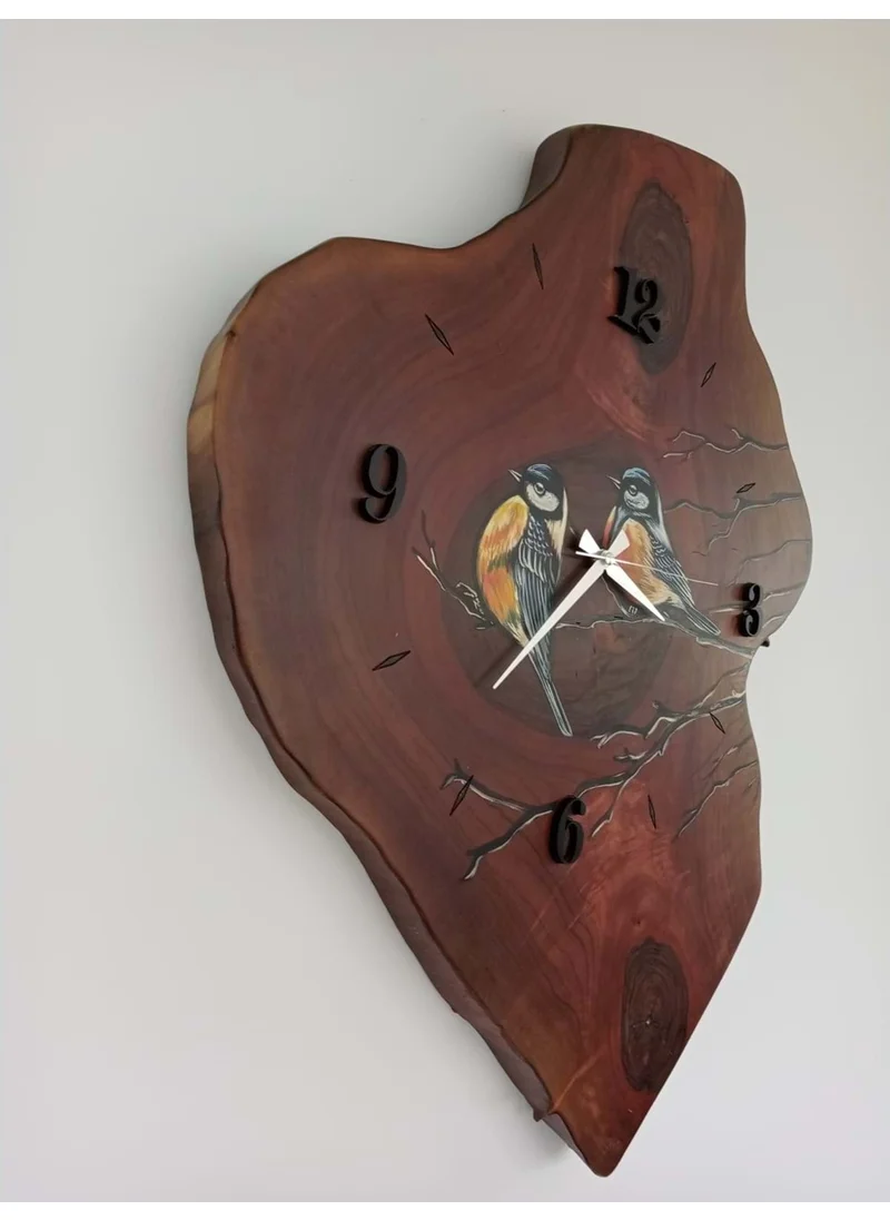 Hena Handmade Natural Wood Log Large Decorative Wall Clock