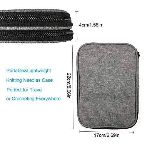 Weabetfu New Knitting Needls Case Without Hooks and Accessories,Zipper Storage Organizer Bag with Web Pockets for Various knitting Needles/Knitting Accessories/Crochet Hook Kit Tool,Lightweight,Easy to Hold - Image 5