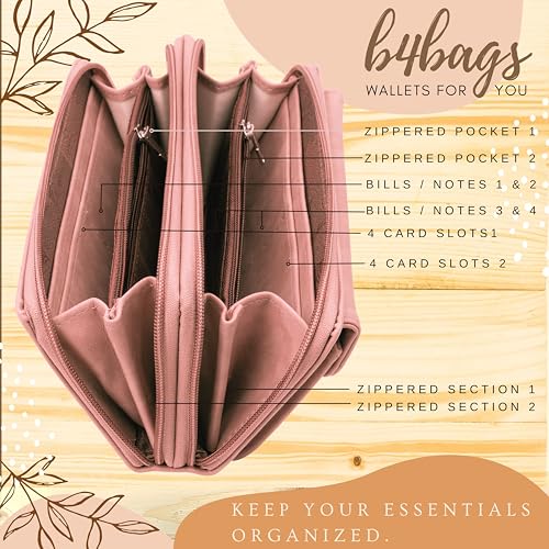 b4bags Wallet for Women | Stylish Clutch for Daily Use | Ladies Hand Purse | Return Gifts for Girls (Deep Pink) - Image 4