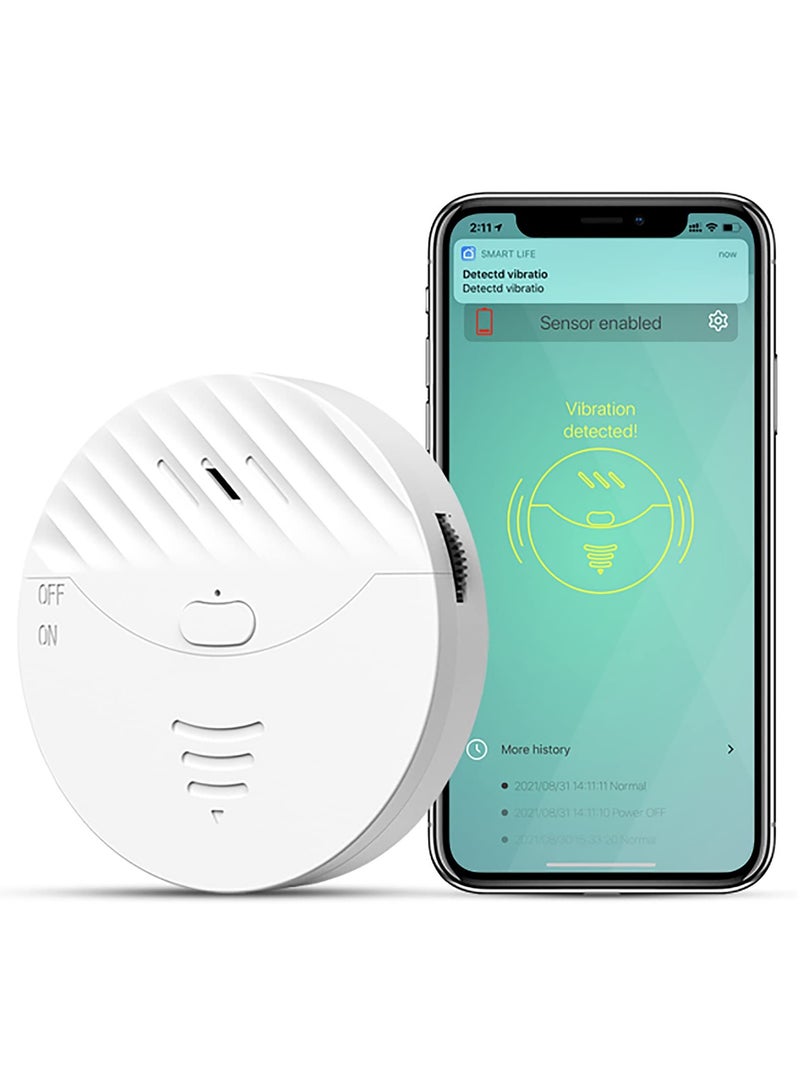 Luckam WiFi Smart Door Window Alarm, Vibration Sensors with 130dB Alarm and Free App Alerts, with Virtually Any Window, Glass Break Alarm Perfect for Home, Office, Dorm Room - Image 1