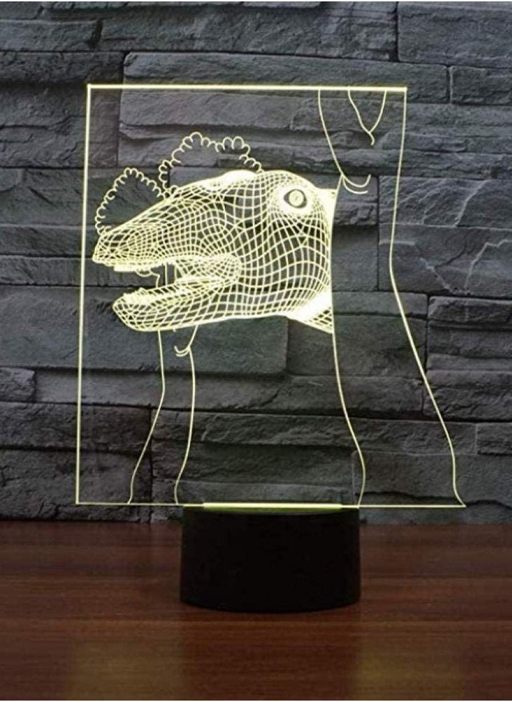 althiqahkey - Multicolour Night Lamp 3D LED Dinosaur Night Light 16 Colors Replacement Lamps Home Decoration Room Sleep Lighting Children New Year Toys Gift Lights - Image 1