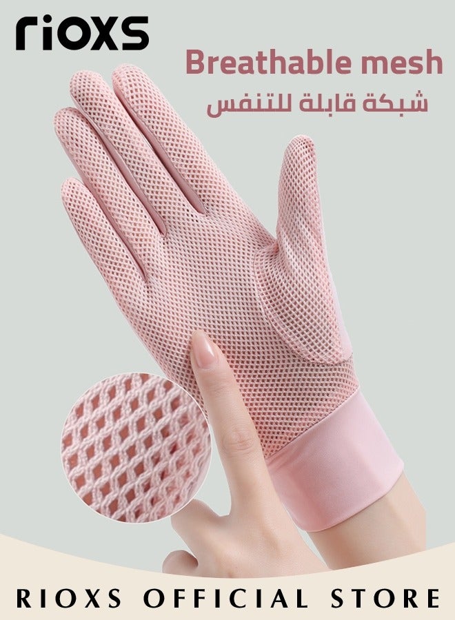 RIOXS Mens Women's 3 Pairs UPF 50+ UV Sun Protection Quick Dry Anti Slip Driving Gloves Summer Outdoor Gloves for Phone  - Image 4