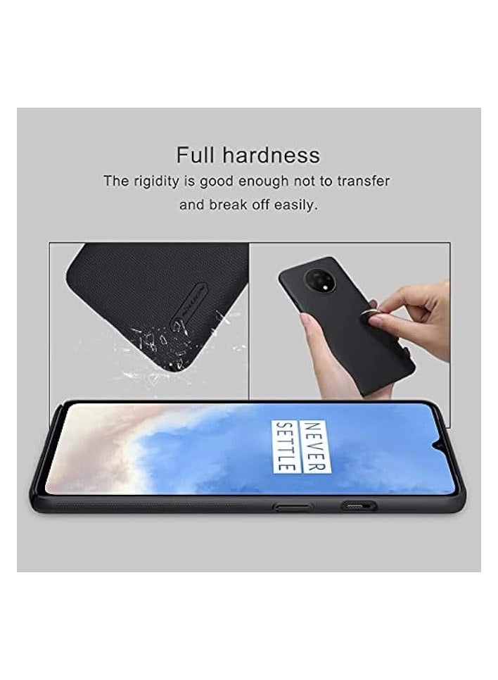 Nillkin OnePlus 7T Case Mobile Cover Super Frosted Shield Hard Phone Case with Stand - Black - Image 5
