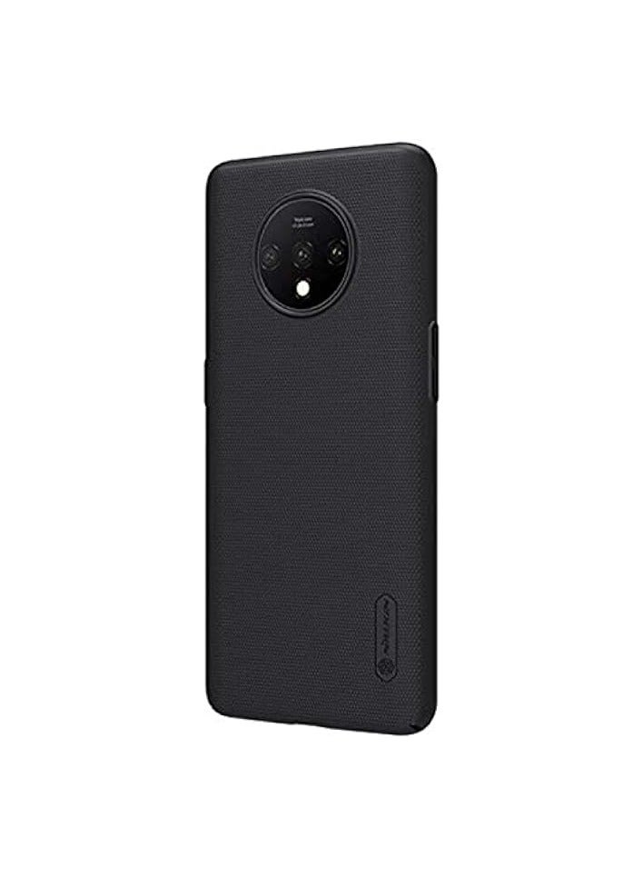 Nillkin OnePlus 7T Case Mobile Cover Super Frosted Shield Hard Phone Case with Stand - Black - Image 1