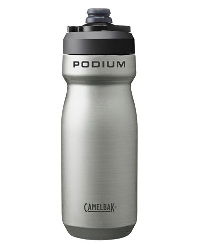 CamelBak Podium Steel Insulated Stainless Steel Bike Water Bottle LongLasting Cold Hydration for Cycling Performance 18oz Stainless - Image 1