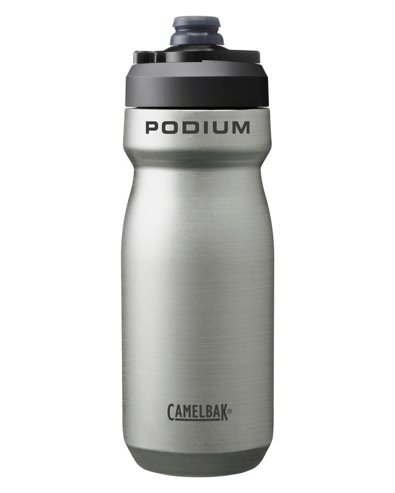 CamelBak Podium Steel Insulated Stainless Steel Bike Water Bottle LongLasting Cold Hydration for Cycling Performance 18oz Stainless - Image 2