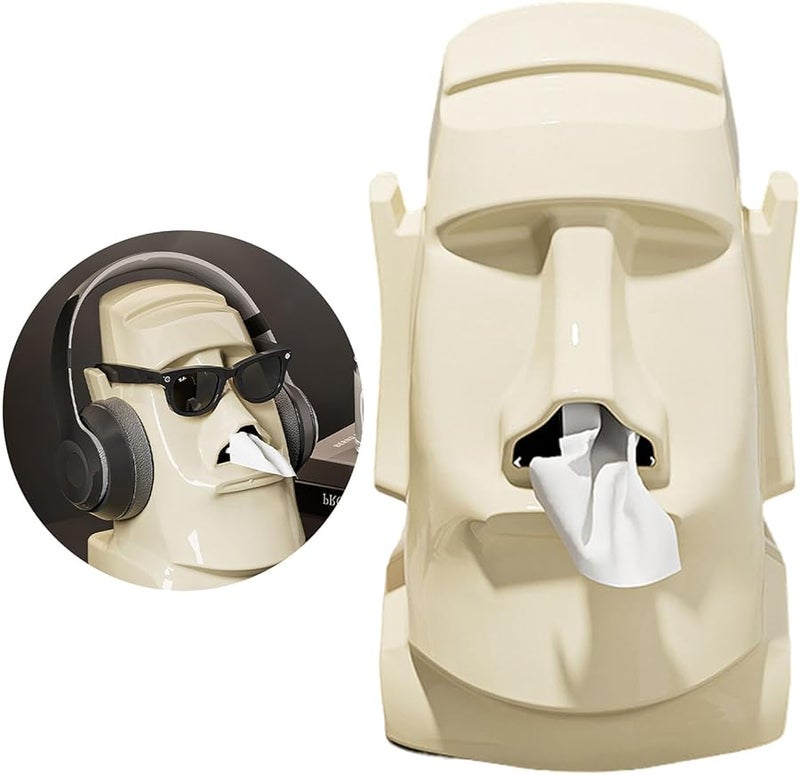 حامل مناديل ورقية زخرفي أخضر تمثال حجري صندوق مناديل موزع مناديل - Image 3