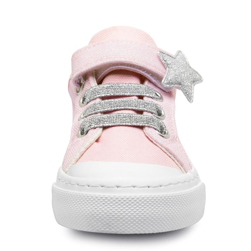 Toandon Toddler Girls Kids Sneakers Glitter Walking Shoes Child Straps Buckle Hoop and Loop Low Top Non Slip Lightweight Sparkly Breathable Casual Fashion Outdoor Pink Star Size 10 - Image 3