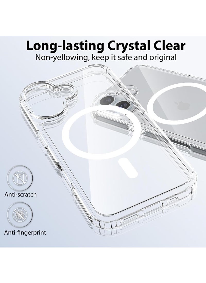 URBBKING - Magnetic Case for iPhone 16 Compatible with MagSafe Wireless Charging, Shockproof Phone Bumper Cover, Anti-Scratch Clear Back - Image 1