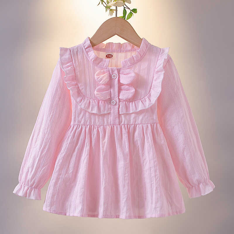 Korean Style Summer Short-Sleeved Girls' Shirts, Stylish Babydoll Shirts, Spring & Fall Baby Tops, Versatile Shirts And Skirts, Trendy - Image 4