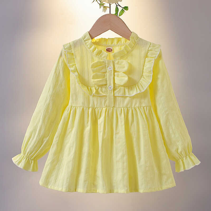 Korean Style Summer Short-Sleeved Girls' Shirts, Stylish Babydoll Shirts, Spring & Fall Baby Tops, Versatile Shirts And Skirts, Trendy - Image 5