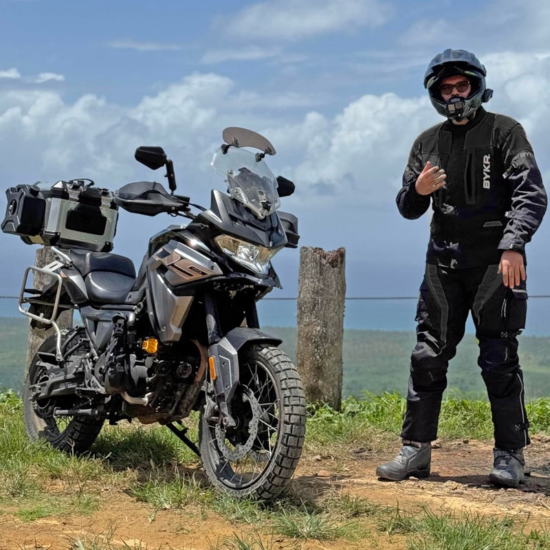 BYKR Adventure Touring Motorcycle Jacket For Men & Women Enduro Biker Textile Riding Gear CE Armored (Black - L) - Image 3