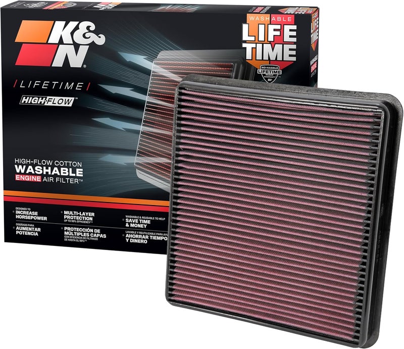 Kn High-Flow Original Lifetime Engine Air Filter: Increase Power: Premium, Washable: Compatible with 2007-2021 Lexus/Toyota: LX570, Land Cruiser, Sequoia, Tundra, 33-2387 - Image 1