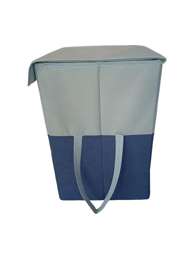Neelam Foldable Laundry Bag Organize Cloth Toys with Lid Side Handle Storage Laundry Grey Blue Color - Image 5