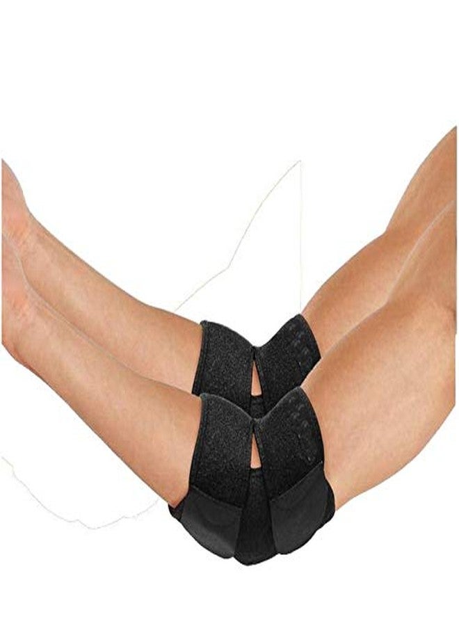 GymWar Elbow Support Brace Breathable Adjustable Tennis Golfers Strap Wrap Sports Outdoor Sport Protector Black- Pair - Image 1