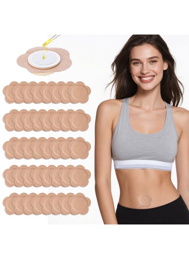 Autdor Castor Oil Patches for Belly Button, 100PCS Castor Oil Pack Wraps Organic Cotton Self-Adhesive Castors Oils Pack Anti Leakage Disposable Pads Portable & Breathable No Wash (Oil Not Included) - Image 1