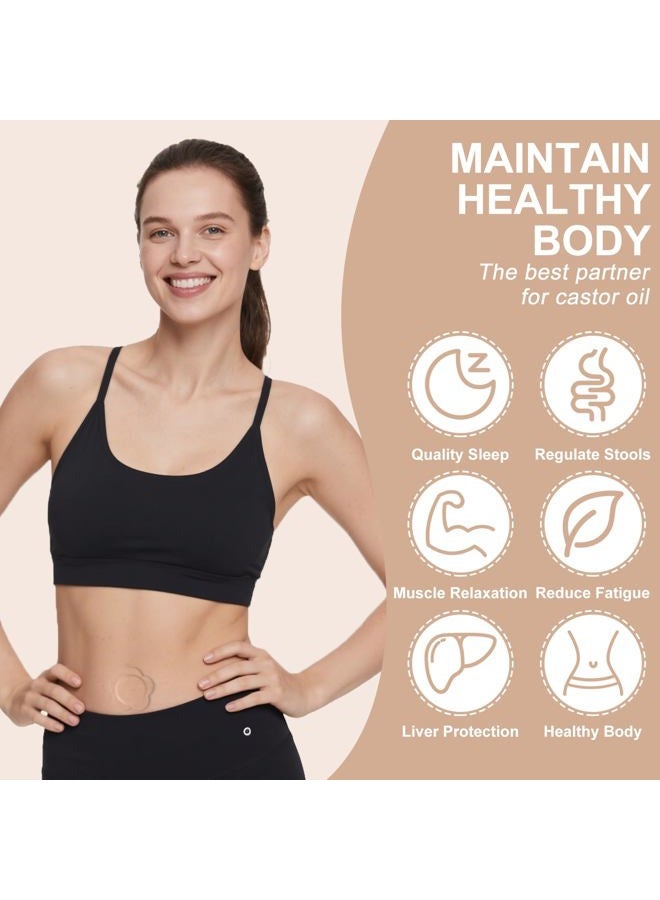 Autdor Castor Oil Patches for Belly Button, 100PCS Castor Oil Pack Wraps Organic Cotton Self-Adhesive Castors Oils Pack Anti Leakage Disposable Pads Portable & Breathable No Wash (Oil Not Included) - Image 3