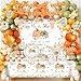 Peghoqu Fall Pumpkin Gender Reveal DecorationHe or She Pumpkin Floral Gender Reveal Theme Party SuppliesAutumn What Will Our Little Pumpkin Be Disposable Plates Napkin Balloons TableclothServe 24 - Image 3