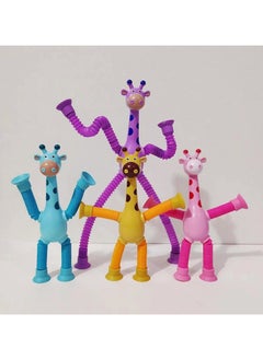 TARZ 4 Pcs Telescopic Suction Cup Giraffe Toy, Ever-Changing Giraffe Telescopic Tube Suction Cup Fun Educational Stress Relief Toys, Sensory Toys Birthday Gift Party Favors for Kids  - Image 4